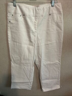 Ruby Rd. White Pull-On Ankle Cropped Jeans